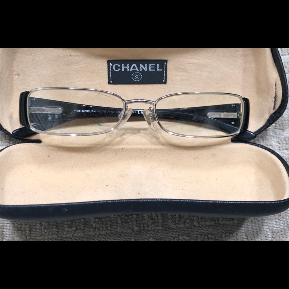 Chanel optical frames Black crystal pearl CC’s